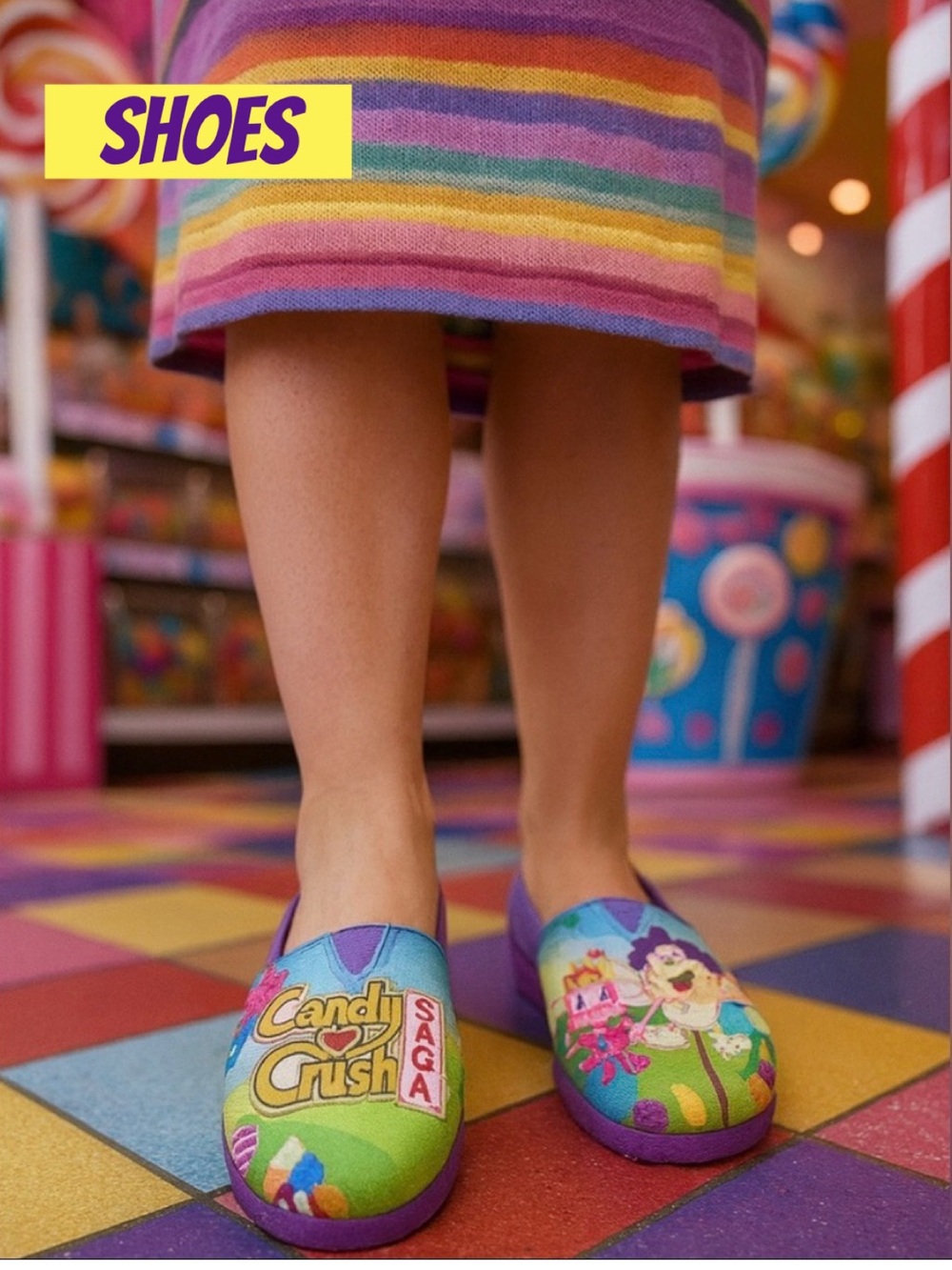Chatties CANDY CRUSH flats size 8 unique fun colorful shoes